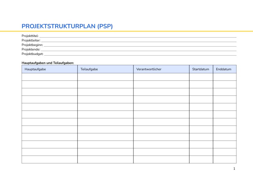 Projektstrukturplan (PSP)